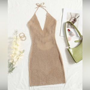 Backless Knit Sweater Dress